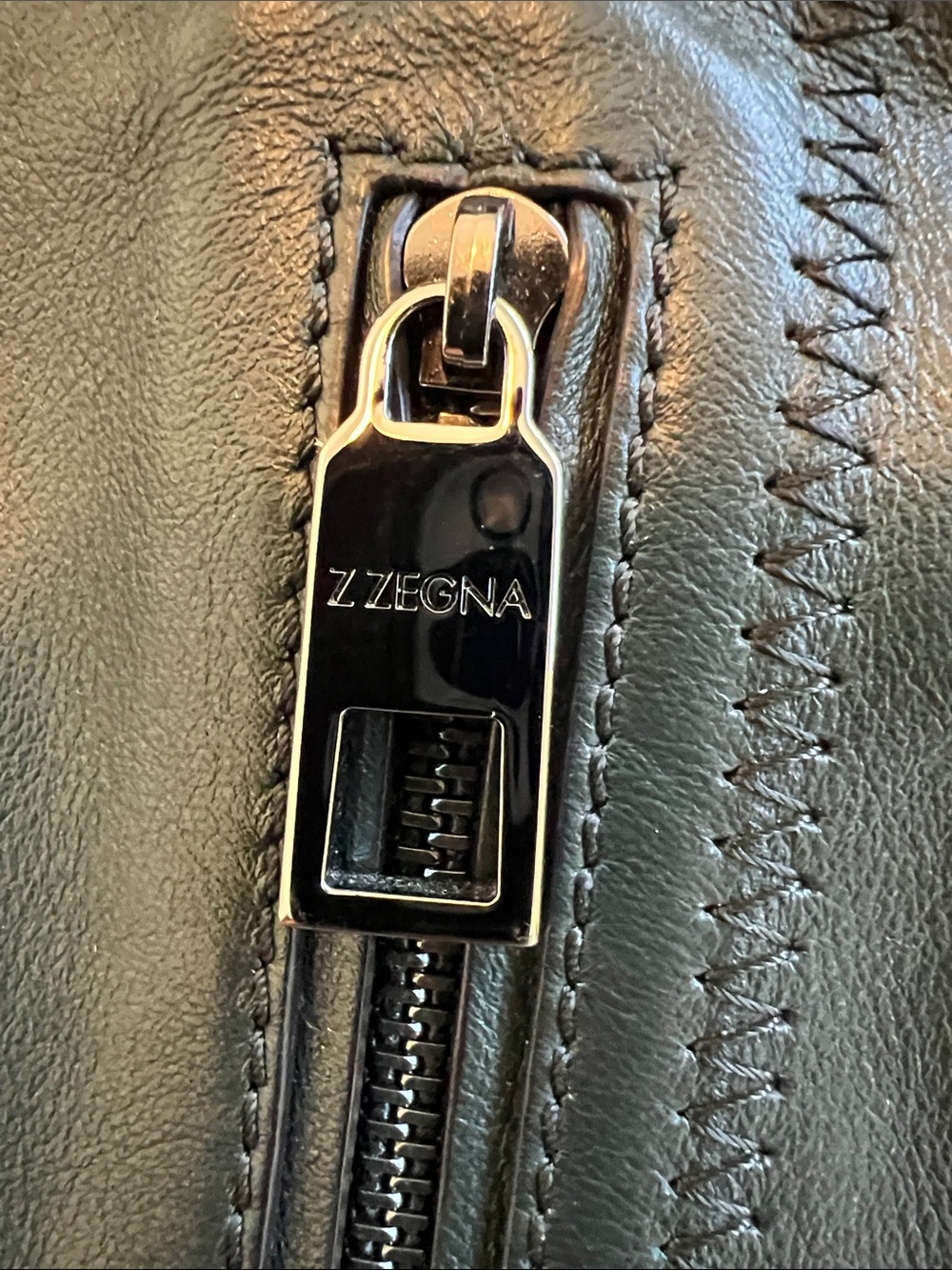 Z Zegna Black luxury leather Men's adjustable Belt Bag with Multi-Zip Front - Picture 3 of 16